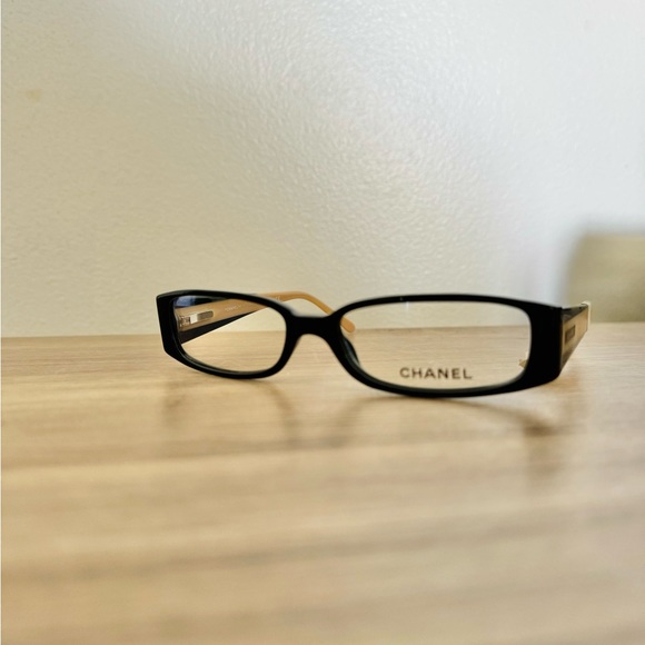 Very Rare Authentic Chanel 3122 c.943 53mm Black Beige Glasses Frames Italy - Picture 4 of 13